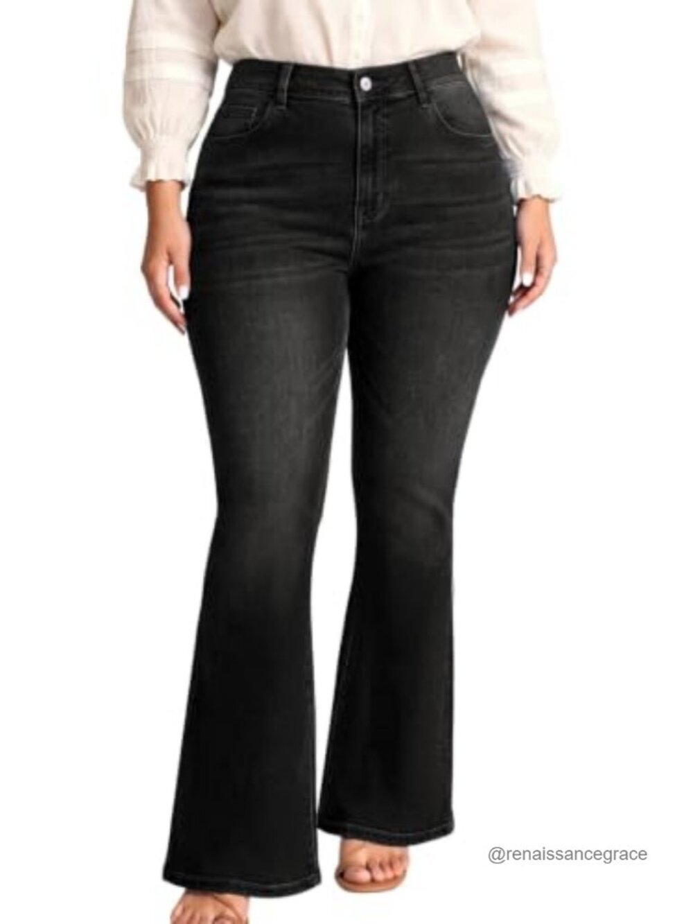 Plus Size Flare High Waist Bell Bottom Stretch Jeans